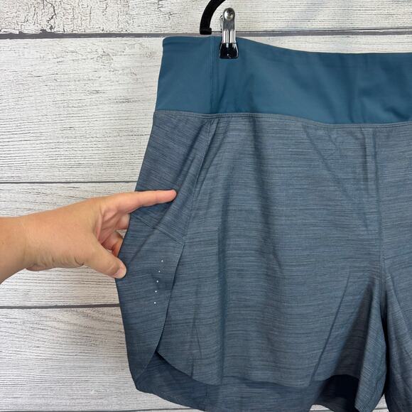 Athleta Plus Size Teal Heather Run With It Textured 3.5in Shorts Size 3X - Picture 2 of 9